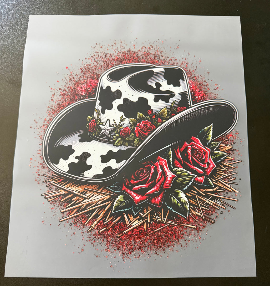 Cow Print Roses Cow Print Rose Glam Cowgirl Hat Transfer โ Kariel_Jewels